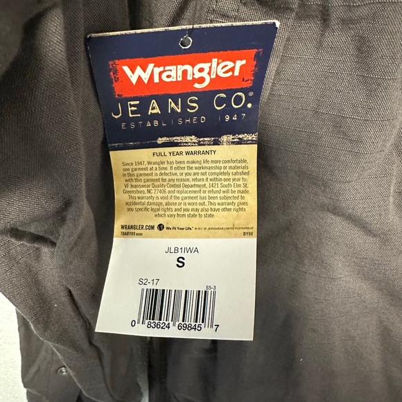 Men's Wrangler Button Down Shirt Size Small Brown/Grey New NWT Long Sleeve - Picture 4 of 9